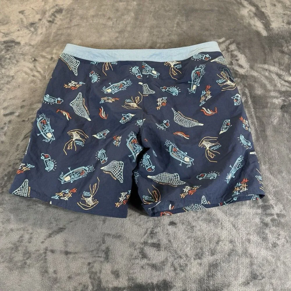 Patagonia Sz  38 Wavefarer Board Shorts Swim Trunks Clean Ocean Currents NWOT